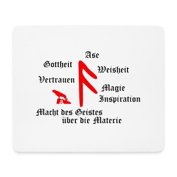 Runa "Ansuz" (ger.) - Mousepad (Querformat) - Weiß - Vorne