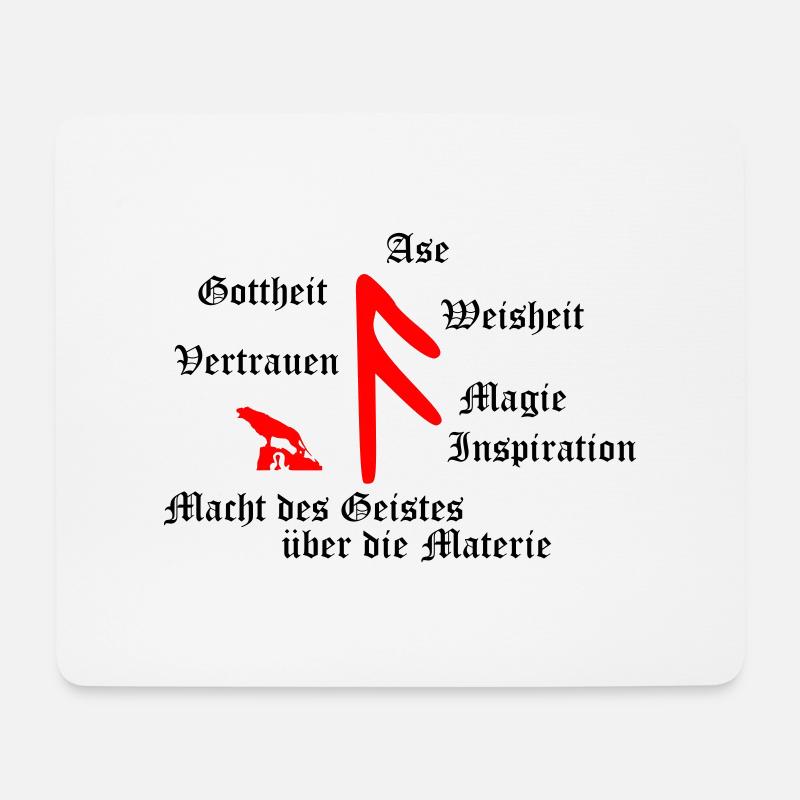 Runa "Ansuz" (ger.) - Mousepad (Querformat) - Weiß