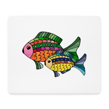 Poissons - Tapis de souris (format paysage) - blanc - Devant