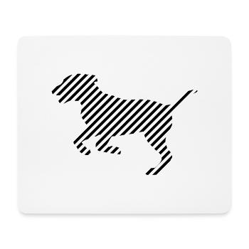 Chien Rayé noir - La touche d'originalité - Tapis de souris (format paysage) - blanc - Devant