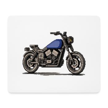 Chopper as a vintage motorcycle in pixel art - Mouse Pad (horizontal) - white - Front