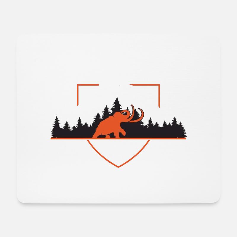 mammut in den bergen wappen schild - Mousepad (Querformat) - Weiß