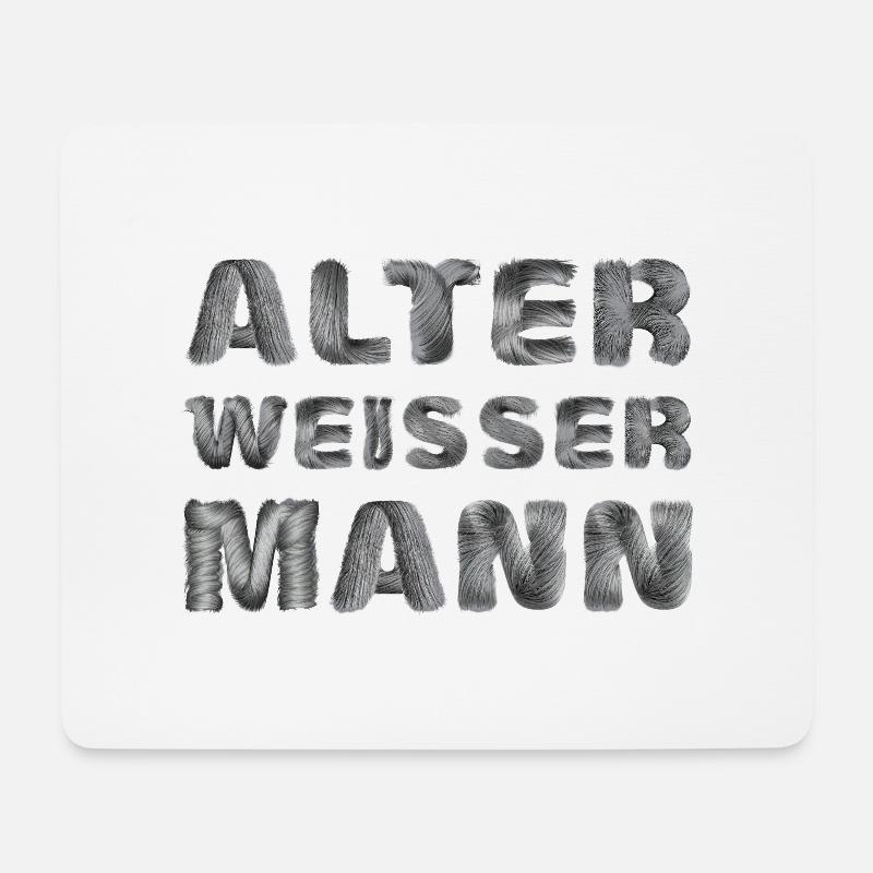 Alter weißer Mann - Mousepad (Querformat) - Weiß