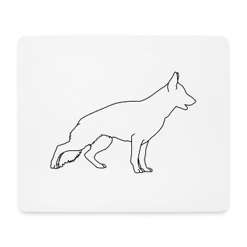 deutscher schäferhund lineart 1 - Mousepad (Querformat) - Weiß - Vorne
