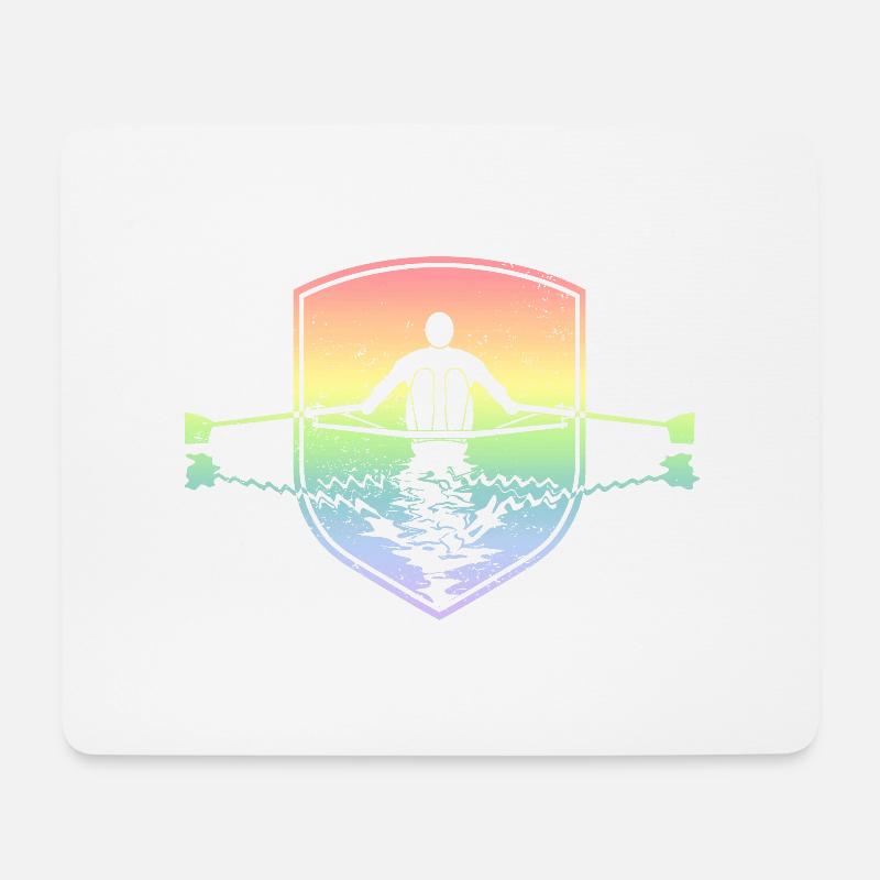 Rudern - Mousepad (Querformat) - Weiß