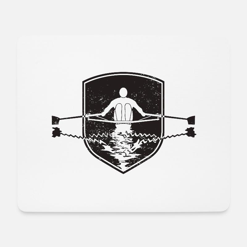 Rudern - Mousepad (Querformat) - Weiß