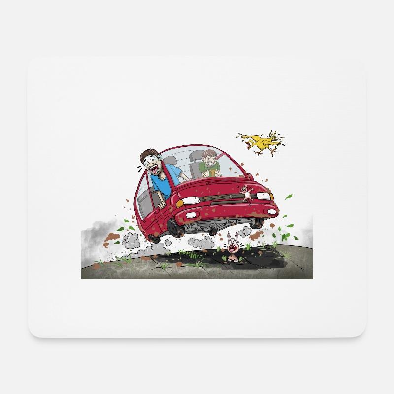 Naturschützer auf dem Weg ins Biotop - Mousepad (Querformat) - Weiß