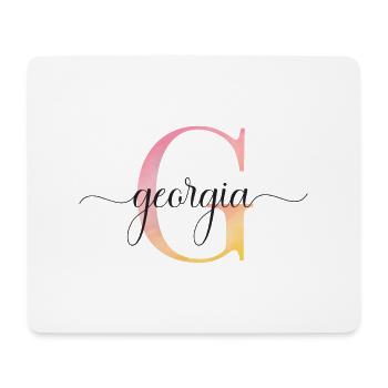 G| Monogramm | Name | Georgia |Watercolor - Mousepad (Querformat) - Weiß - Vorne