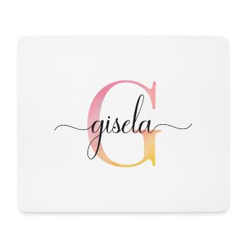 G| Monogram | Name | Gisela |Watercolor - Mouse Pad (horizontal) - white - Front
