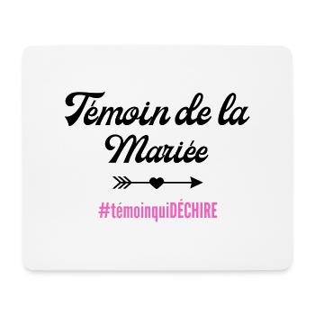 Témoin de la mariée-tshirt assorti - Tapis de souris (format paysage) - blanc - Devant