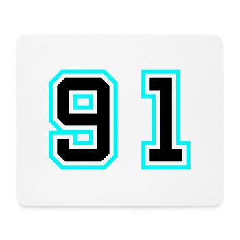 91 Zahl Symbol - Mousepad (Querformat) - Weiß - Vorne