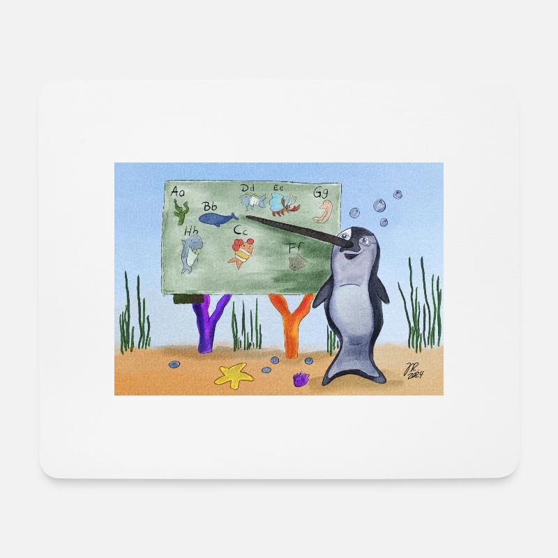 Lehrer Narwal - Mousepad (Querformat) - Weiß