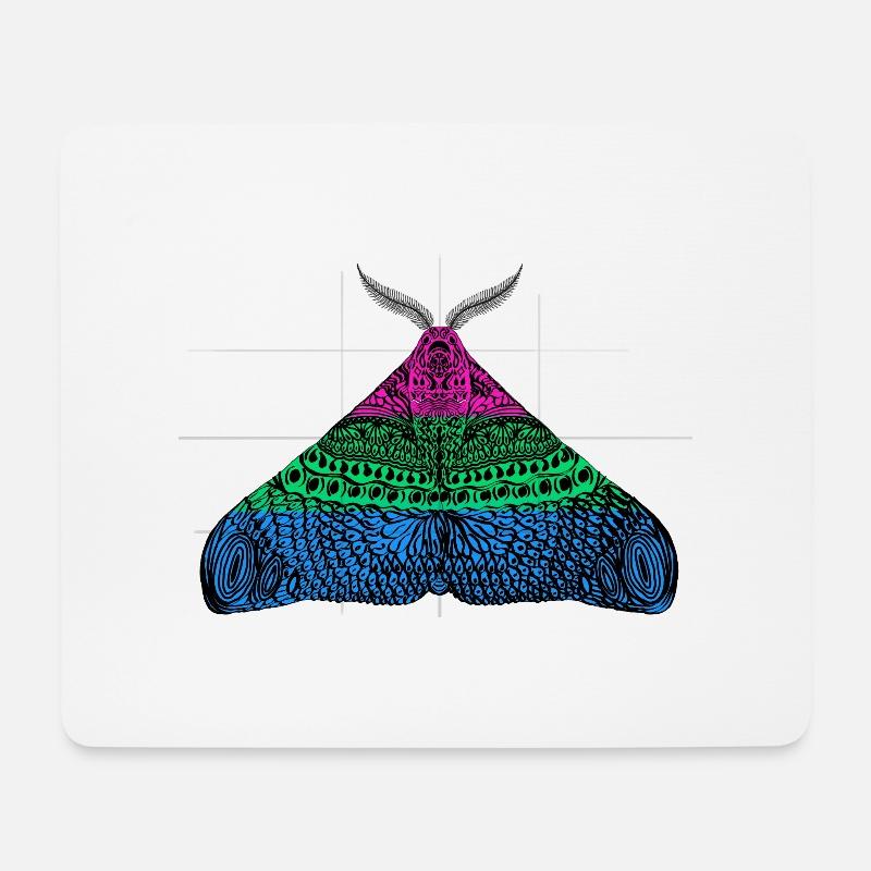 Polysexuell pride Motte Motiv A - Mousepad (Querformat) - Weiß
