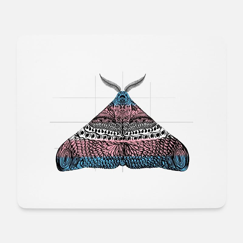 Transgender pride Motte Motiv A - Mousepad (Querformat) - Weiß