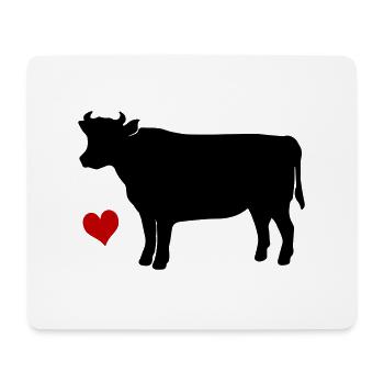 Kuh - Mousepad (Querformat) - Weiß - Vorne
