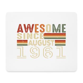 Août 1961 Vintage Cadeau d’anniversaire 63 ans - Tapis de souris (format paysage) - blanc - Devant