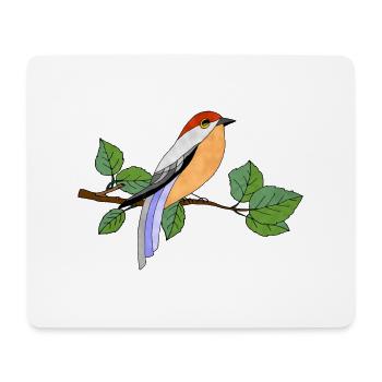 Bunter Vogel - Mousepad (Querformat) - Weiß - Vorne