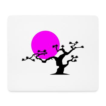 japanischer baum - Mousepad (Querformat) - Weiß - Vorne