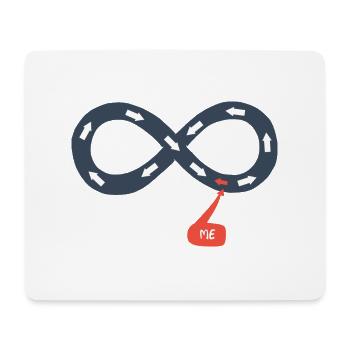 Ich und das Unendliche, gegen den Strom - Mousepad (Querformat) - Weiß - Vorne