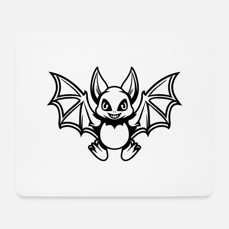 fledermaus comic - Mousepad (Querformat) - Weiß