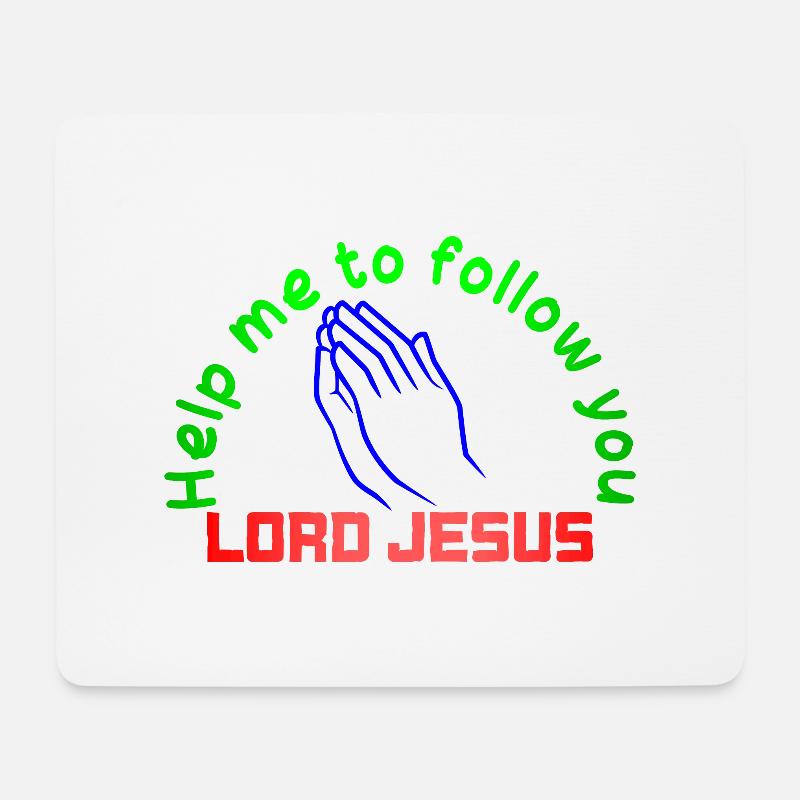 HILF MIR, DIR NACHZUFOLGEN, HERR JESUS - Mousepad (Querformat) - Weiß
