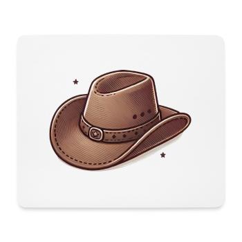 Western Cowboyhut Illustration - Mousepad (Querformat) - Weiß - Vorne