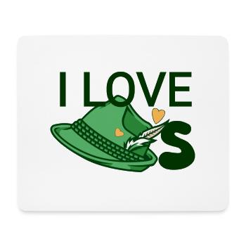 Ich liebe Hüte - Mousepad (Querformat) - Weiß - Vorne
