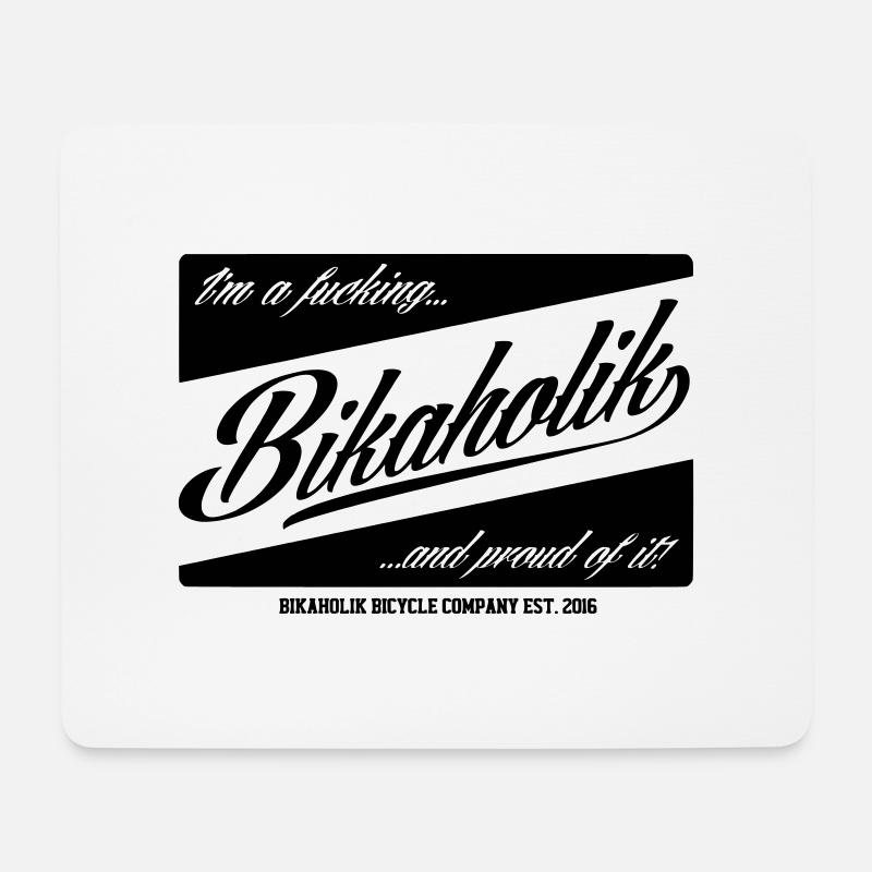 F* Bikaholik - Mousepad (Querformat) - Weiß