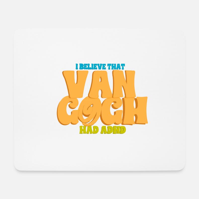 ADHS Van Gogh - Mousepad (Querformat) - Weiß