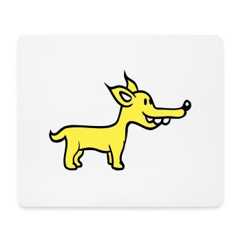 chien se tient mignon petit chiot heureux animal de compagnie - Tapis de souris (format paysage) - blanc - Devant