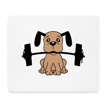 Dog Bodybuilder Strong Muscles Gym Weightlifting - Mouse Pad (horizontal) - white - Front