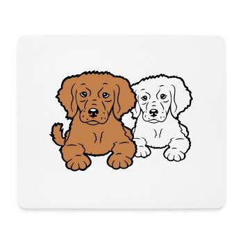 2 dogs team two friends crew happy brothers - Mouse Pad (horizontal) - white - Front