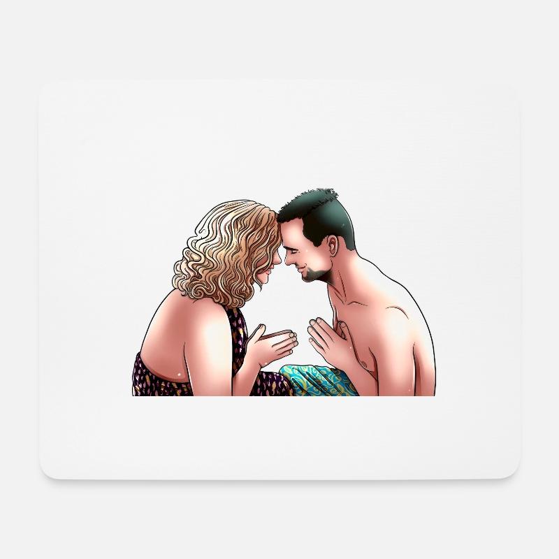 Tantric Couple - Mousepad (Querformat) - Weiß
