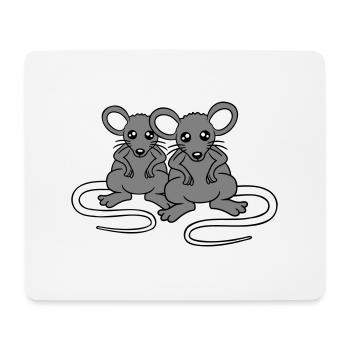 Two Nasty Mice Angry Frustrated Sour Aggressive - Mouse Pad (horizontal) - white - Front
