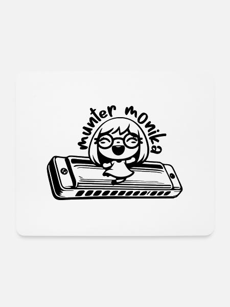 munter monika dancing on the Mundharmonika - Mousepad (Querformat) - Weiß