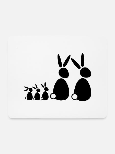 5 Hasen Familie Kinder Eltern drei Geschwister Süß - Mousepad (Querformat) - Weiß