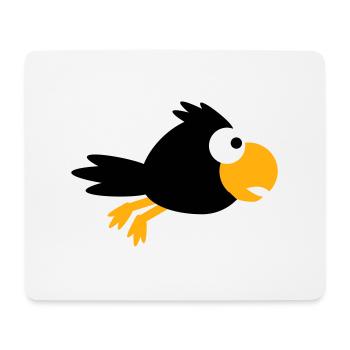 Rabe Vogel fliegt schnel cool lustig Cartoon Humor - Mousepad (Querformat) - Weiß - Vorne