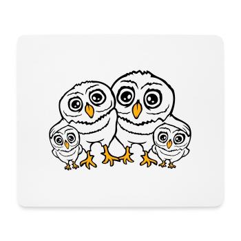 4 Owls Dad Mom Child Baby Family Mother Father - Mouse Pad (horizontal) - white - Front