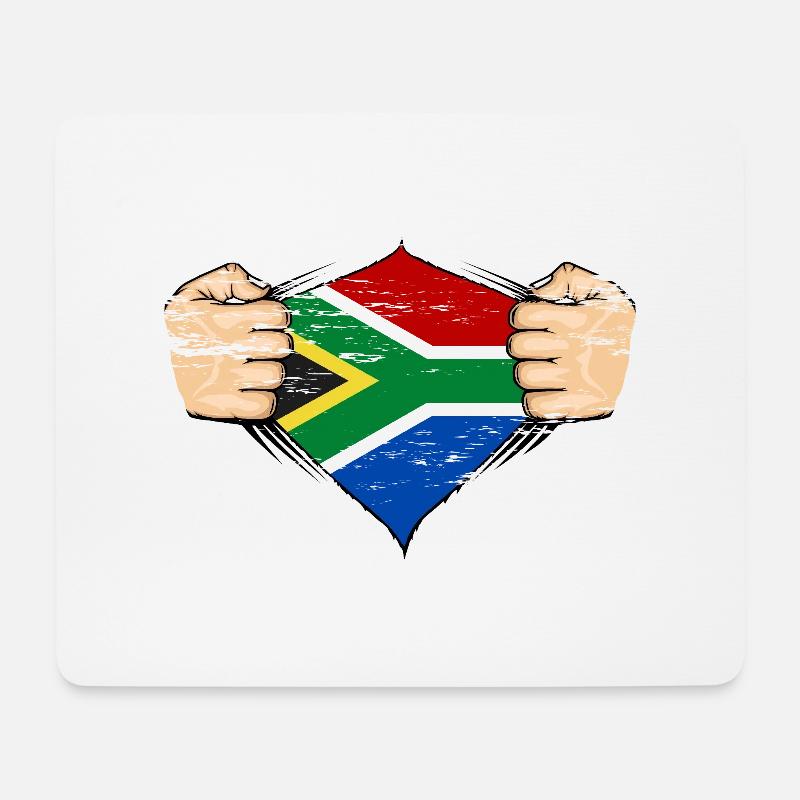 Südafrika Flagge Design used - Mousepad (Querformat) - Weiß