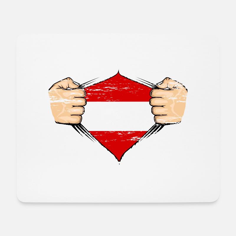 Österreich Flagge Design used - Mousepad (Querformat) - Weiß