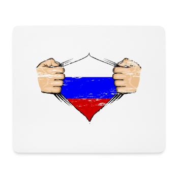 Conception du drapeau de la Russie utilisée - Tapis de souris (format paysage) - blanc - Devant