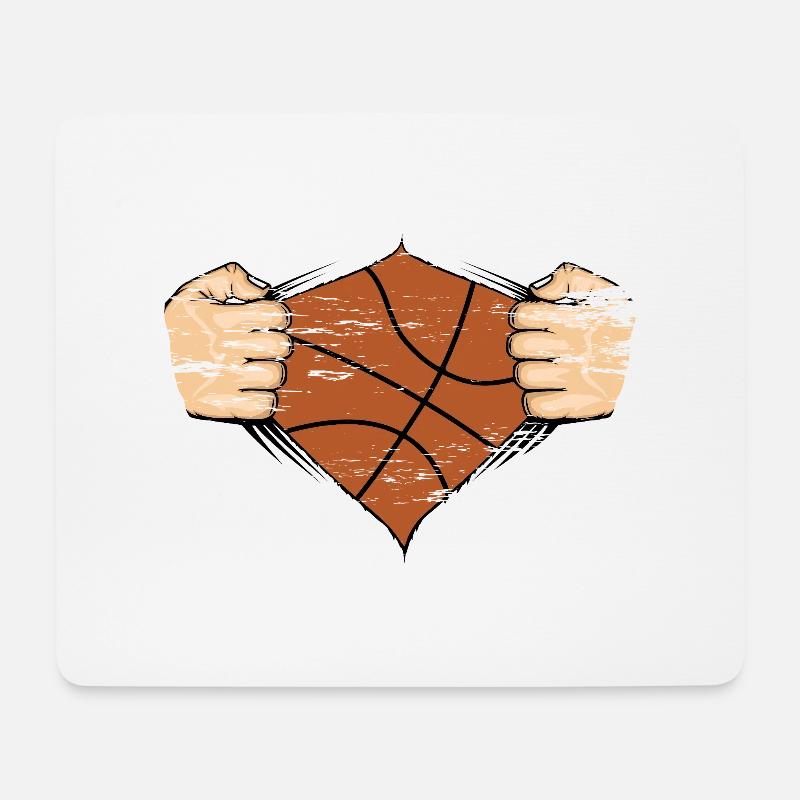 Basketball Design used - Mousepad (Querformat) - Weiß