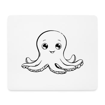 Okotpus mignon comme illustration vectorielle - Tapis de souris (format paysage) - blanc - Devant