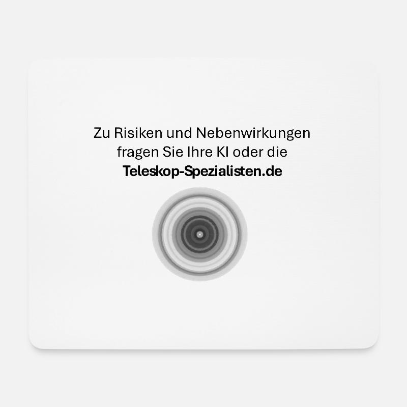 Astronomie Risiken Nebenwirkungen Teleskop - Mousepad (Querformat) - Weiß