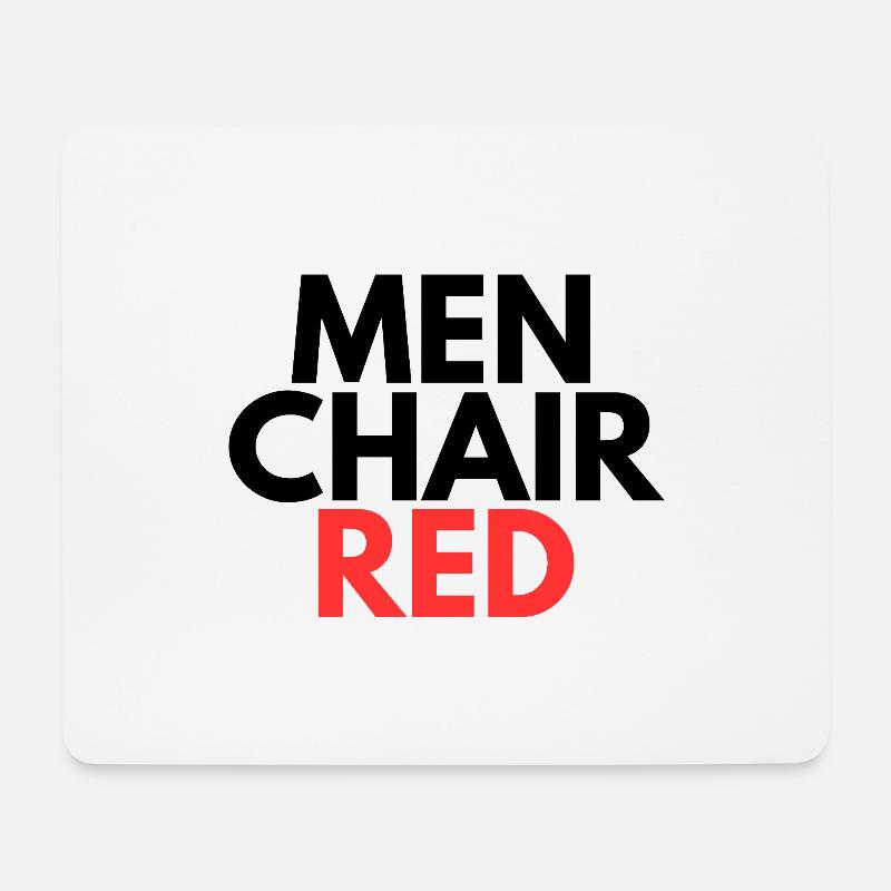 INDONET MenCret (Herrenstuhl rot). - Mousepad (Querformat) - Weiß