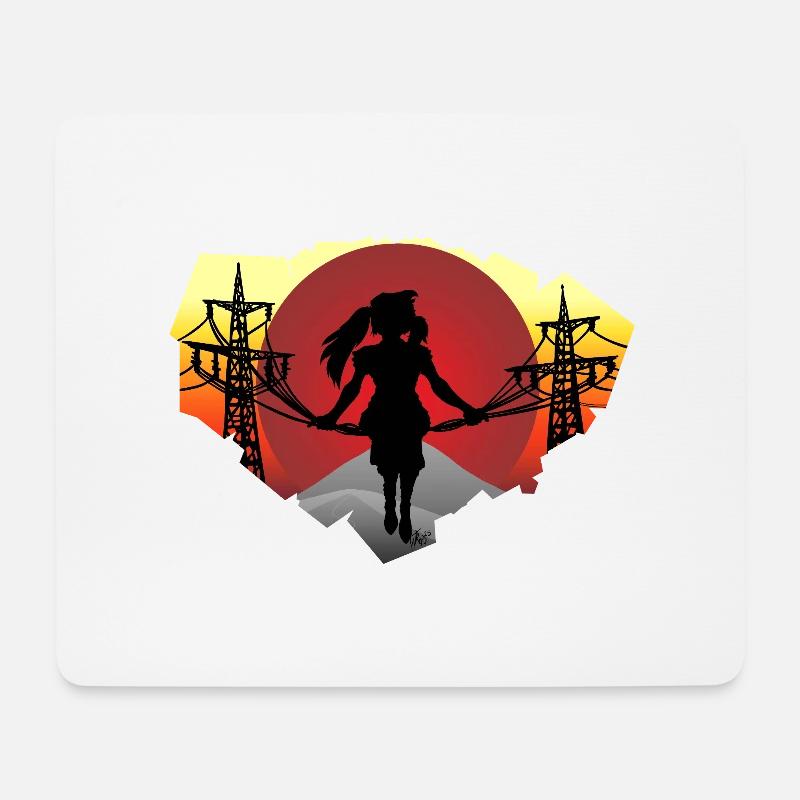 Cable Girl - Mouse Pad (horizontal) - white