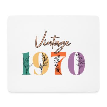 Vintage 1970 florale - Tapis de souris (format paysage) - blanc - Devant