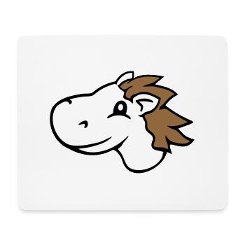 cheval mignon poney poulain équitation rapide comique cavalier - Tapis de souris (format paysage) - blanc - Devant