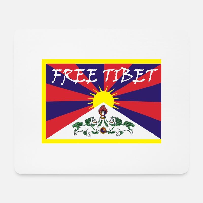 Free Tibet - Mousepad (Querformat) - Weiß