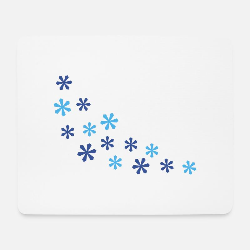 Schneeflocken - Mousepad (Querformat) - Weiß
